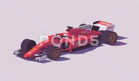 Vector low poly formula racing car Stock Illustration