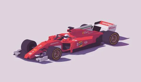 Vector low poly formula racing car Stock Illustration