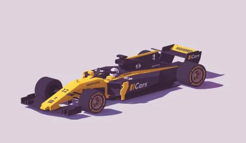 Vector low poly formula racing car Stock Illustration