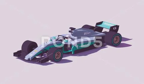 Vector low poly formula racing car Stock Illustration