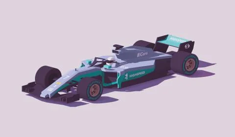 Vector low poly formula racing car Stock Illustration