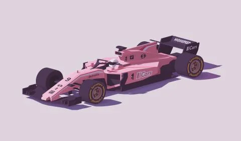 Vector low poly formula racing car Stock Illustration