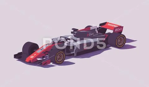 Vector low poly formula racing car Stock Illustration