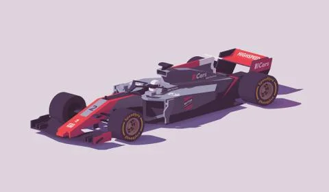 Vector low poly formula racing car Stock Illustration