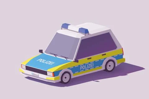 Vector low poly German police car Stock Illustration