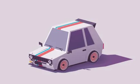 Vector low poly hot hatch Stock Illustration