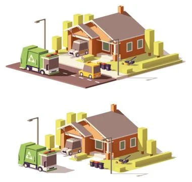 Vector low poly house icon Stock Illustration