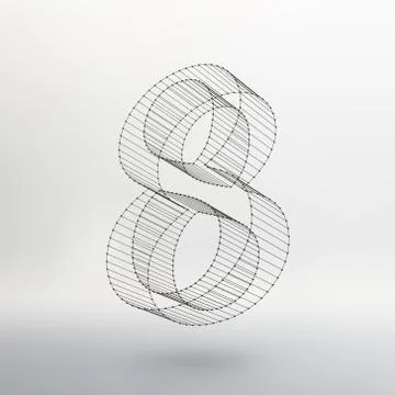 Vector low poly numbers font. Polygon number alphabet. Vector illustration Stock-Illustration