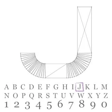 Vector low poly numbers font. Polygon number alphabet. Vector illustration Illustrazione stock