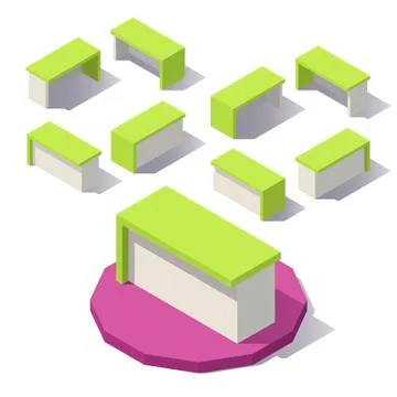 Vector low poly Office Table Stock Illustration