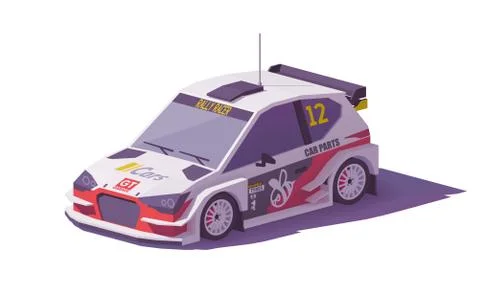 Vector low poly rally racing car Stock Illustration