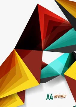 Vector low poly style 3d triangle line Illustrazione stock
