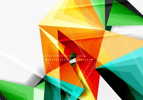 Vector low poly style 3d triangle line Illustrazione stock