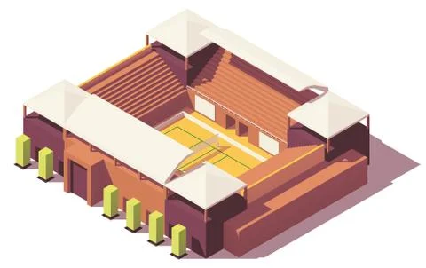 Vector low poly volleyball stadium Stock Illustration
