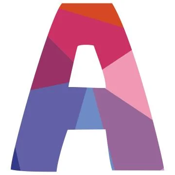 A vector low poly wrapping surface pastel alphabet letter Stock Illustration