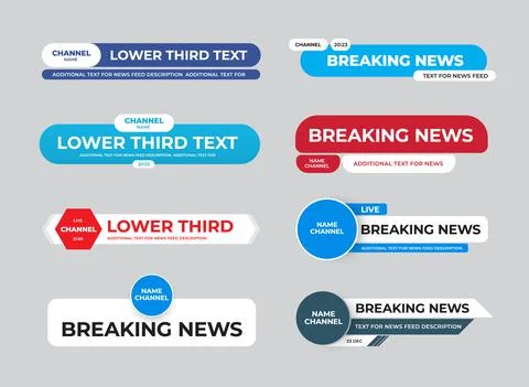 Vector lower third with captions, channel name, for tv, games, news, in geome イラスト素材