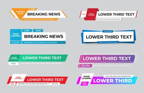 Vector lower third with creative design, paper overlay, geometric shapes, for Stock Illustration