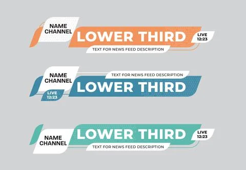 Vector lower third for news information, title, channel name. Stock Illustration