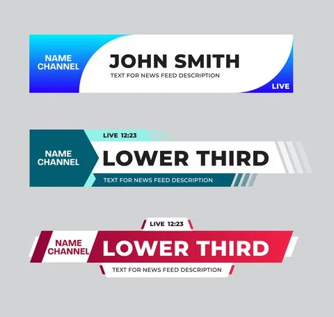 Vector lower third for news information, title, channel name. Illustration fo イラスト素材