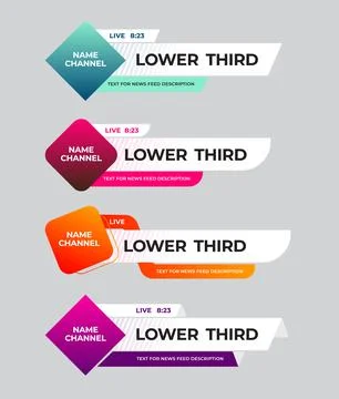 Vector lower third for news information, title, channel name. Stock Illustration