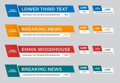 Vector lower third, news line for media, video, tv channels. Stock Illustration