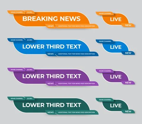 Vector lower third, news line for media, video, tv channels, abstract form ti Stock Illustration