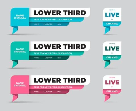 Vector lower third on origami legs for news information, title, channel name. Stock Illustration