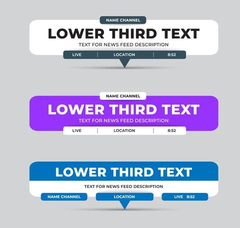 Vector lower third, rectangular color dashboard with rounded corners, for tex Stock Illustration