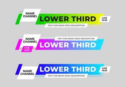 Vector lower third of screen for headlines, for name, channel, title plate. T Stock Illustration