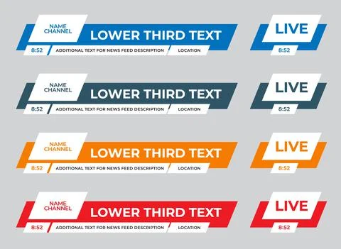 Vector lower third of the screen for titles and titles. Stock Illustration