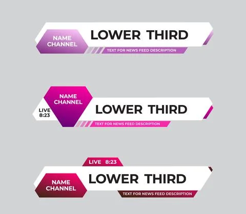 Vector lower third of the screen for titles and titles. Stock Illustration