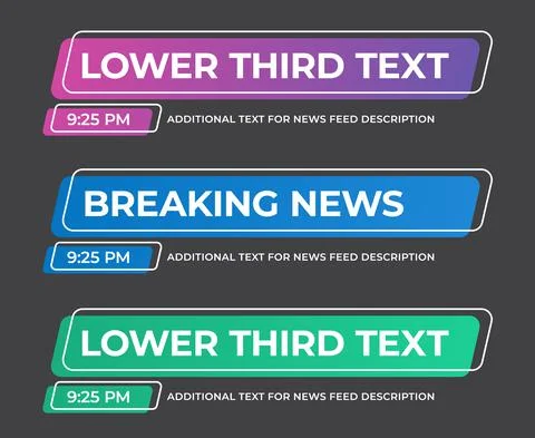 Vector lower third of the screen for titles and titles. Stock Illustration