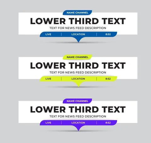 Vector  lower third for titles and credits, channel name time. イラスト素材