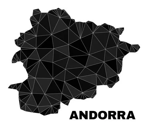 Vector Lowpoly Andorra Map 스톡 일러스트