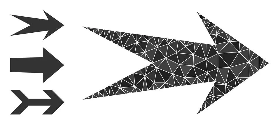 Vector Lowpoly Arrow Right Icon and Bonus Icons 스톡 일러스트