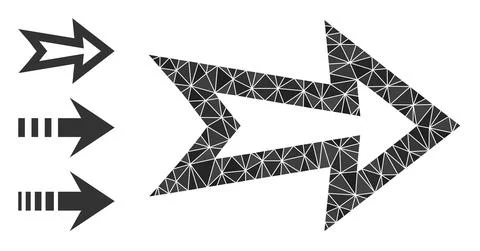 Vector Lowpoly Arrow Right Icon and Bonus Icons 스톡 일러스트