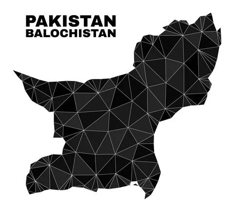 Vector Lowpoly Balochistan Province Map 스톡 일러스트