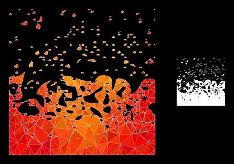 Vector Lowpoly Boiling Liquid Icon with Flame Gradient Stock Illustration