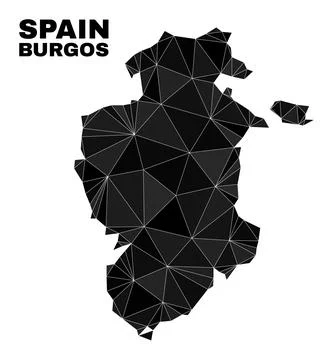 Vector Lowpoly Burgos Province Map Illustrazione stock