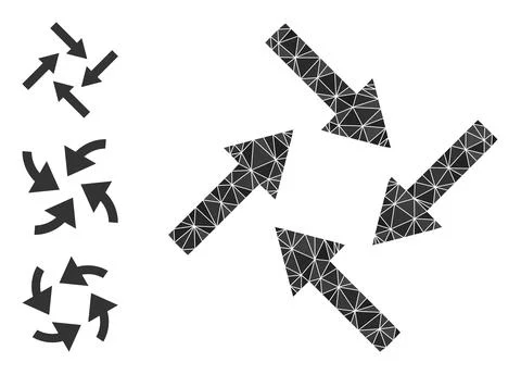 Vector Lowpoly Centripetal Arrows Icon and Similar Icons Stock Illustration