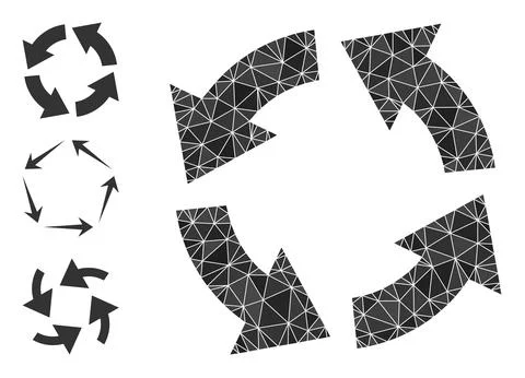 Vector Lowpoly Circulation Icon with Similar Icons 스톡 일러스트