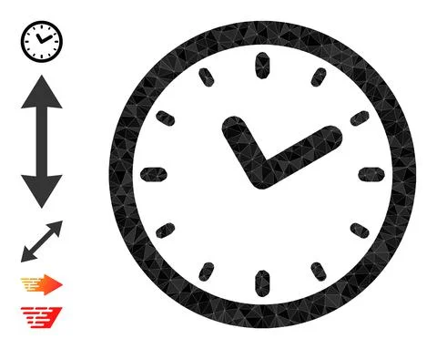 Vector Lowpoly Clock Icon and Similar Icons 스톡 일러스트