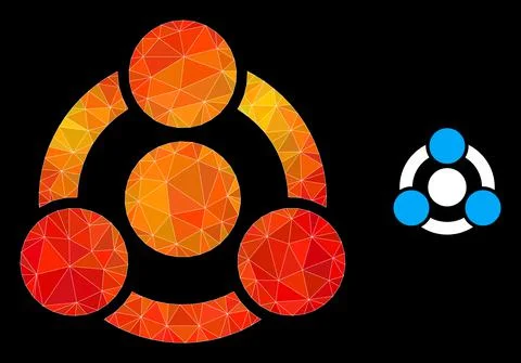 Vector Lowpoly Collaboration Icon with Fire Gradient 스톡 일러스트