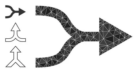Vector Lowpoly Combine Arrow Right Icon and Bonus Icons Ilustración de archivo