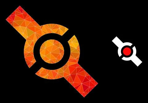 Vector Lowpoly Connector Icon with Flame Gradient Stock Illustration