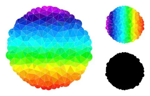Vector Lowpoly Core Icon with Spectral Colored Gradient Illustrazione stock