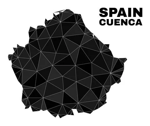 Vector Lowpoly Cuenca Province Map Illustrazione stock