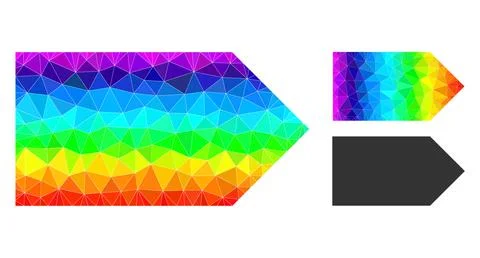 Vector Lowpoly Direction Right Icon with Rainbow Gradient 스톡 일러스트