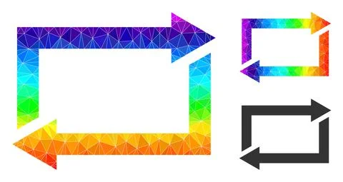 Vector Lowpoly Exchange Arrows Icon with Spectrum Gradient Illustrazione stock