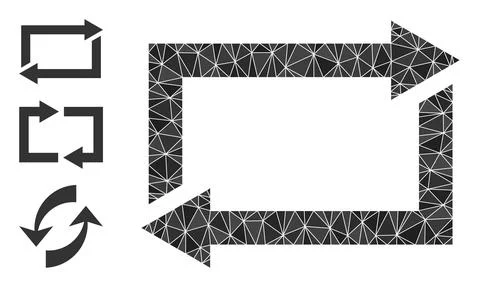 Vector Lowpoly Exchange Arrows Icon and Bonus Icons 스톡 일러스트